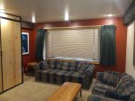 Living room area blinds closed 
